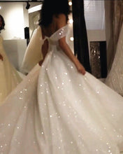 Load image into Gallery viewer, Bling Bling Wedding Dresses Sequin Off Shoulder
