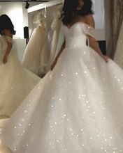 Load image into Gallery viewer, Bling Bling Wedding Dresses Sequin Off Shoulder-alinanova
