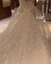 Load image into Gallery viewer, Sequin Wedding Dress With Cape
