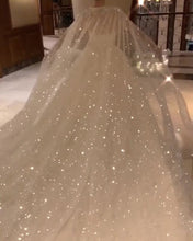 Load image into Gallery viewer, Sequin Wedding Dress With Cape