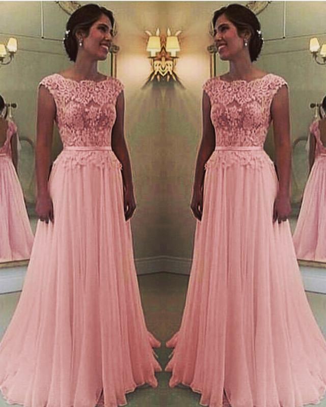 Blush Pink Chiffon Wedding Dress Lace Cap Sleeves Blush Pink Chiffon Wedding Dress Lace Cap Sleeves