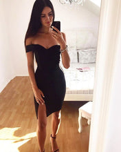 Load image into Gallery viewer, Sexy Split Homecoming Dresses Black