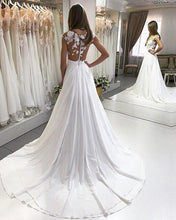 Load image into Gallery viewer, Chiffon Wedding Dresses Lace Appliques Back