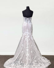 Load image into Gallery viewer, Boho Lace Wedding Dress Mermaid Sweetheart Corset Off Shoulder