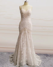 Load image into Gallery viewer, Boho Mermaid Wedding Dresses Lace Sweetheart Removable Straps