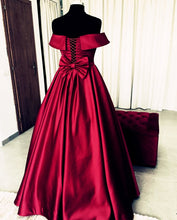 Load image into Gallery viewer, Bow Back Prom Dresses Ball Gowns Off The Shoulder