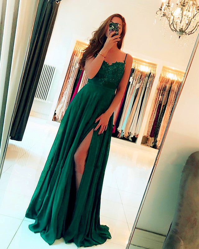 Sweetheart Appliques Bridesmaid Dresses Chiffon Split