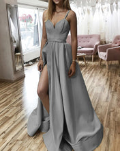 Load image into Gallery viewer, Gray Bridesmaid Dresses Long