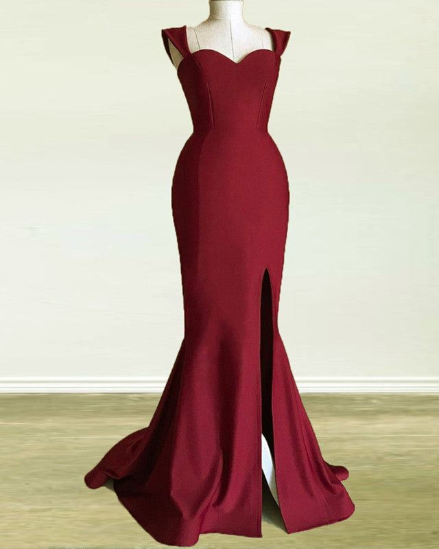 Sexy Mermaid Prom Dresses Spaghetti Straps Side Split – alinanova