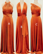 Load image into Gallery viewer, Burnt Orange Velvet Dresses infinity