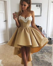 Load image into Gallery viewer, Champagne Prom Dresses High Low Hem