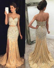 Load image into Gallery viewer, Champagne Mermaid Dress Two Piece