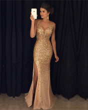 Load image into Gallery viewer, Champagne Mermaid Prom Dresses 2020