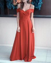 Load image into Gallery viewer, Cold Shoulder Bridesmaid Long Dresses With Split