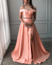 Load image into Gallery viewer, Coral Prom Dresses Cold Shoulder