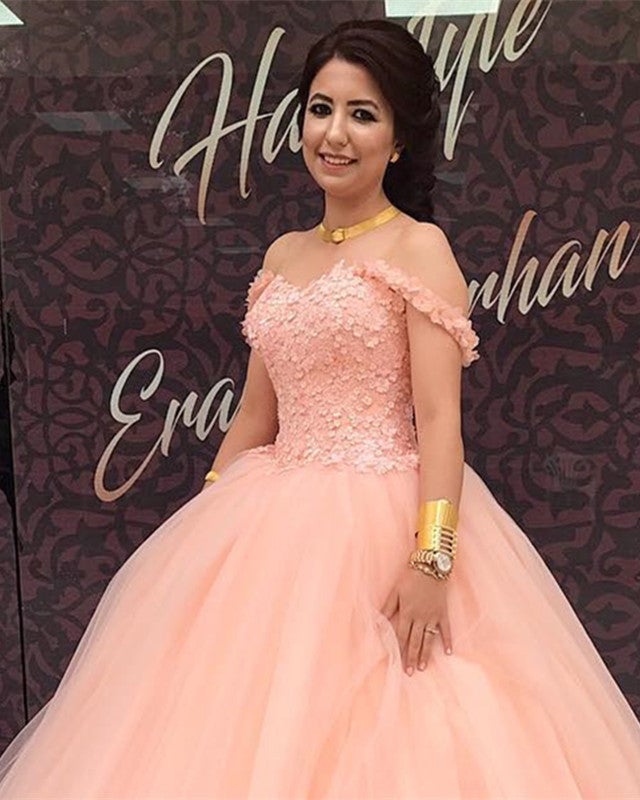 Coral Lace Sweetheart Off The Shoulder Ball Gowns Quinceanera Dresses Coral Lace Sweetheart Off The Shoulder Ball Gowns Quinceanera Dresses