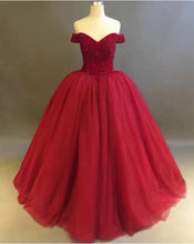 Load image into Gallery viewer, Corset Black Wedding Dresses Tulle Ball Gown Off The Shoulder