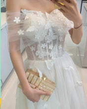 Load image into Gallery viewer, Cottagecore Tulle Wedding Dress Sheer Corset
