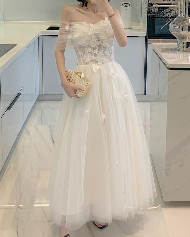 cottagecore wedding dress Cottagecore Tulle Wedding Dress Sheer Corset