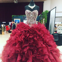 Load image into Gallery viewer, wine-red-quinceanera-dresses