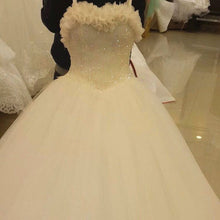 Load image into Gallery viewer, Beaded Sweetheart Corset Wedding Dresses Ball Gowns With Flowers