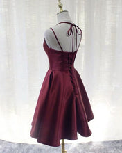 Load image into Gallery viewer, Maroon Homecoming Dresses Short