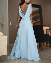 Load image into Gallery viewer, Draped Back Prom Dresses Chiffon Split-alinanova