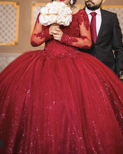 Load image into Gallery viewer, Elegant Ball Gown Quinceanera Dresses Lace Long Sleeves