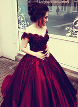 Load image into Gallery viewer, Kastanienbraun Ballkleider Brautkleider für die Braut
