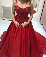 Load image into Gallery viewer, Red Prom Ball Gown Dresses