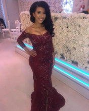 Load image into Gallery viewer, Elegant Lace Mermaid Evening Dress With Sleeves