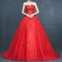 Load image into Gallery viewer, Elegant Floral Lace Sweetheart Tulle Ball Gowns Wedding Dresses