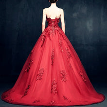 Load image into Gallery viewer, Elegant Floral Lace Sweetheart Tulle Ball Gowns Wedding Dresses