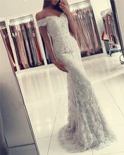 Load image into Gallery viewer, Silver Lace Mermaid Evening Dresses