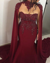 Load image into Gallery viewer, Elegant Lace Strapless Mermaid Wedding Dress With Cape