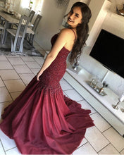 Load image into Gallery viewer, Burgundy Mermaid Formal Dress