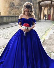 Load image into Gallery viewer, Royal Blue Ball Gown Prom Dresses For Wedding Party