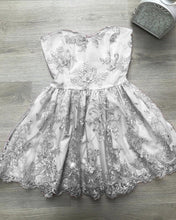 Load image into Gallery viewer, Silver Lace Sweetheart Homecoming Dresses