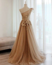 Load image into Gallery viewer, Elegant Tulle Evening Dresses One Shoulder With Bow