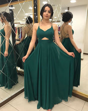 Load image into Gallery viewer, Green Chiffon Bridesmaid Dresses