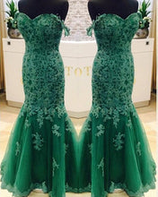 Load image into Gallery viewer, Emerald Green Prom Dresses Lace