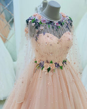 Load image into Gallery viewer, Beaded Flowers Evening Gown
