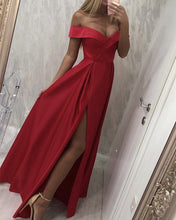 Load image into Gallery viewer, Red Bridesmaid Dresses Satin