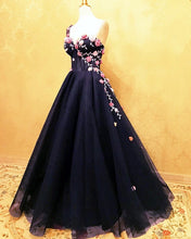 Load image into Gallery viewer, Floral Flowers One Shoulder Prom Dresses Organza Ruffles