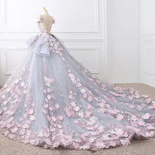 Load image into Gallery viewer, Floral Lace Wedding Dresses Ball Gowns With 3D Flowers-alinanova