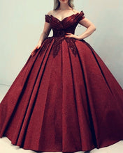 Load image into Gallery viewer, Glitter Ball Gown Off The Shoulder Quinceanera Dresses-alinanova