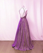 Load image into Gallery viewer, Open Back Glitter Ball Gown
