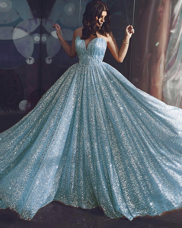 Unique Prom Dresses Long Glitter Sweetheart Formal Gowns – alinanova