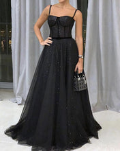 Load image into Gallery viewer, Black Sequin Prom Dresses 2024
