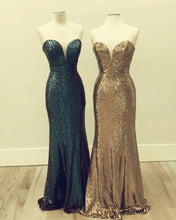 Load image into Gallery viewer, Glitter Sequins Sweetheart Mermaid Floor Length Evening Gowns
